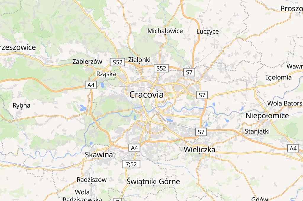 Cracovia Area Map Cracovia Area Map
