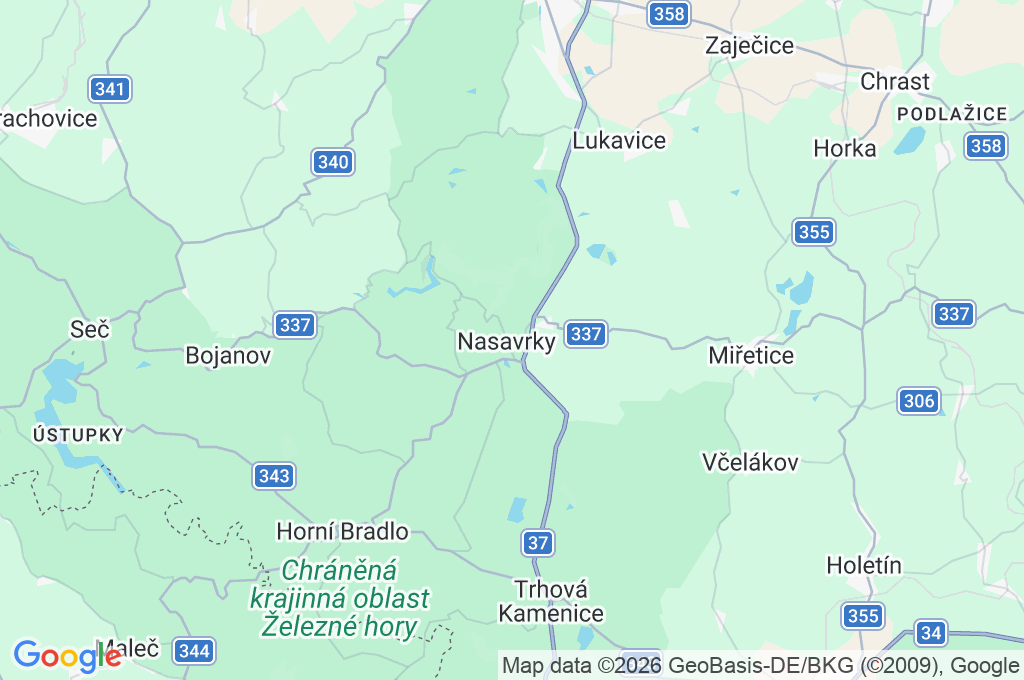 Nasavrky Area Map