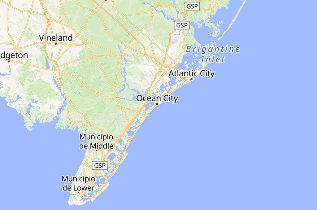 Music Pier de Ocean City Area Map