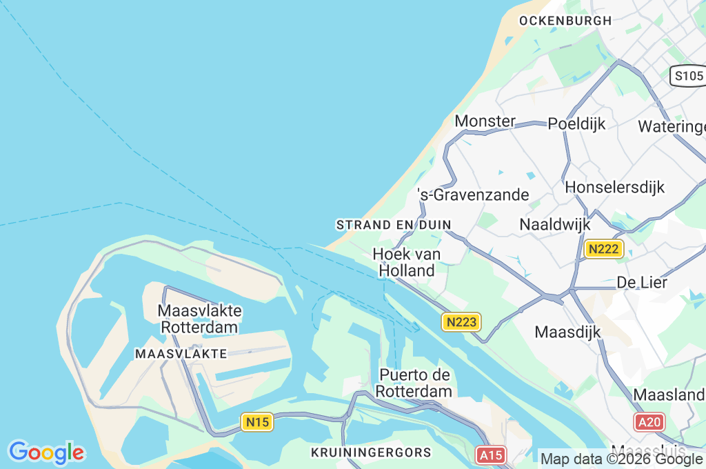 Zeekant, Hoek van Holland Area Map
