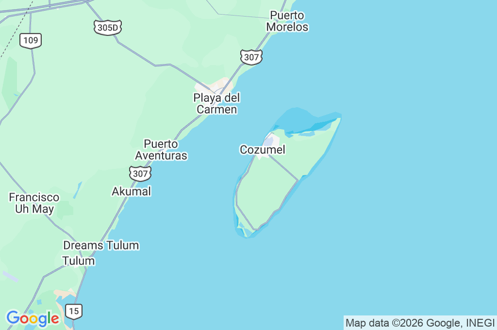 Cozumel Area Map