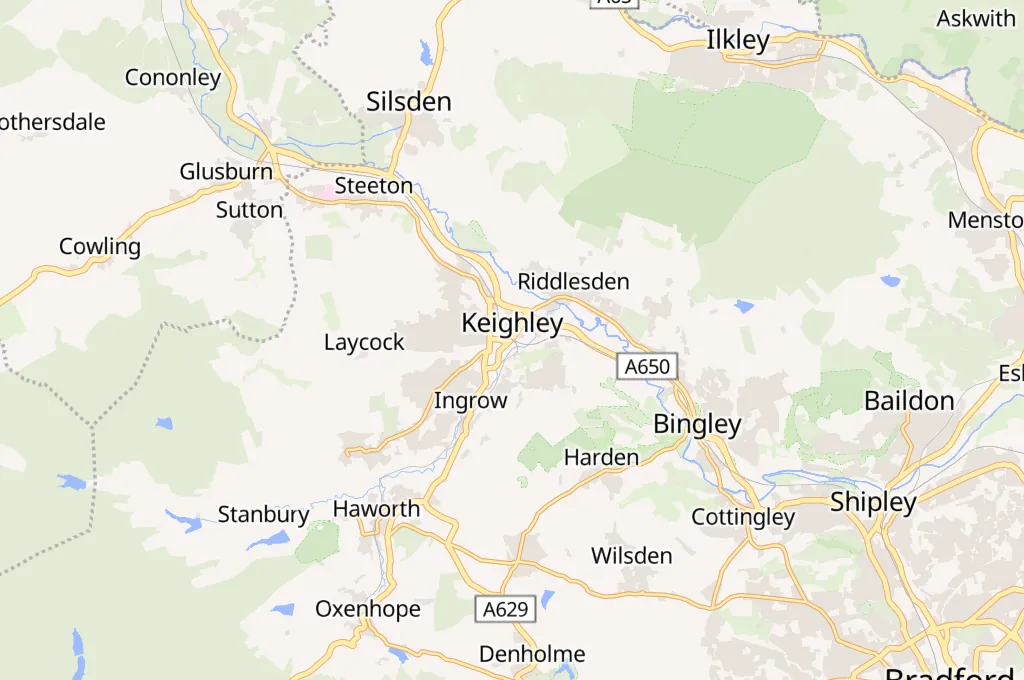 Estación de Keighley Area Map Estación de Keighley Area Map