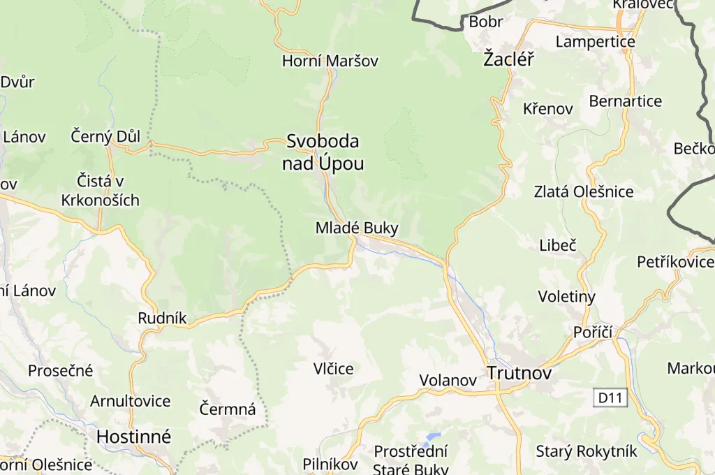 Mladé Buky Area Map Mladé Buky Area Map