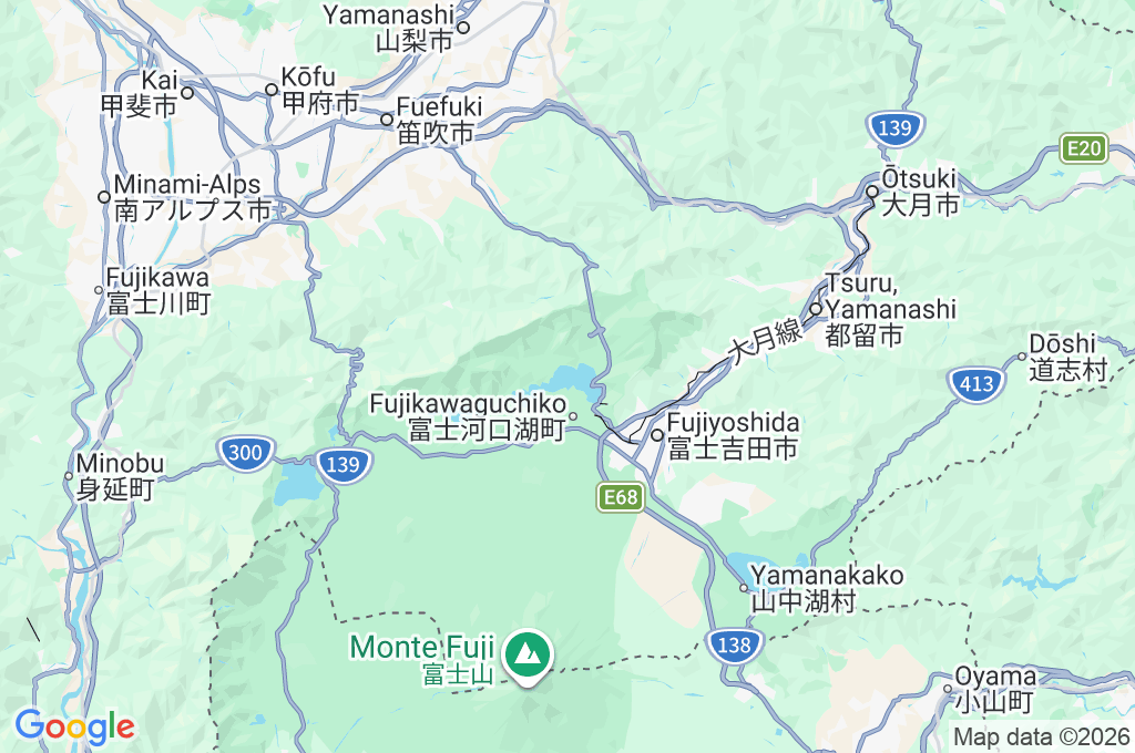 Lago Kawaguchiko Area Map Lago Kawaguchiko Area Map