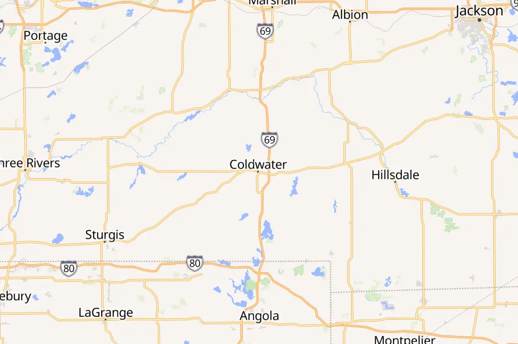 Coldwater Area Map Coldwater Area Map