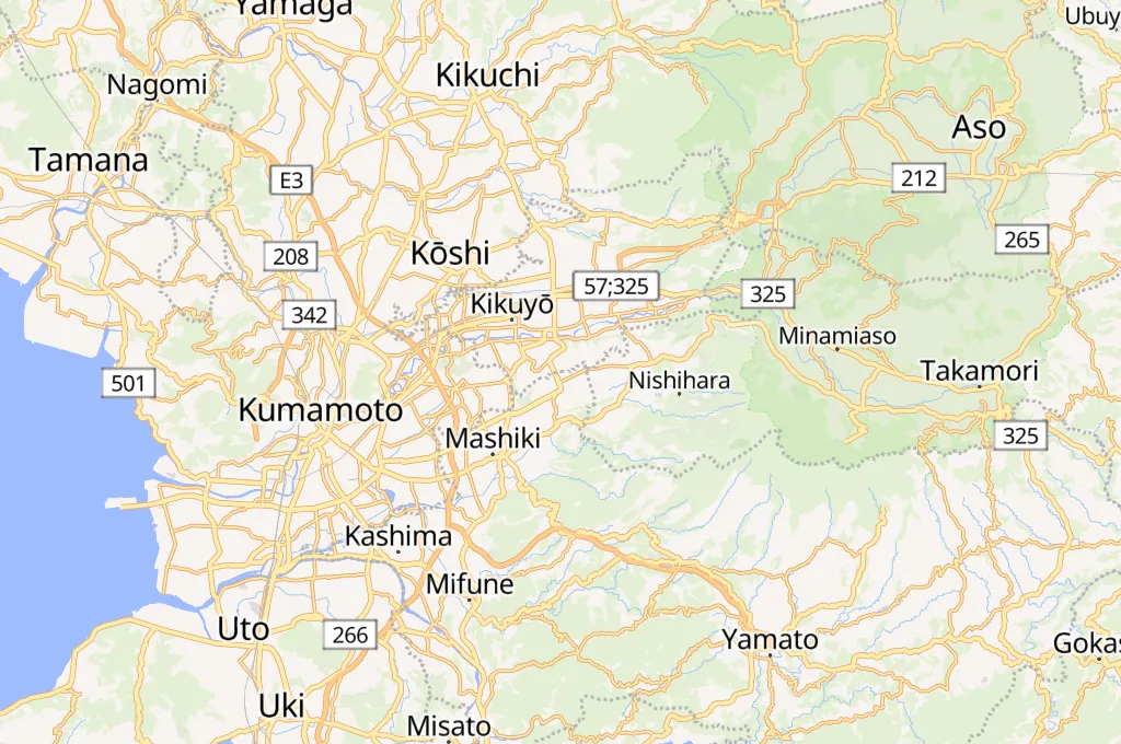 Aeropuerto de Kumamoto Area Map
