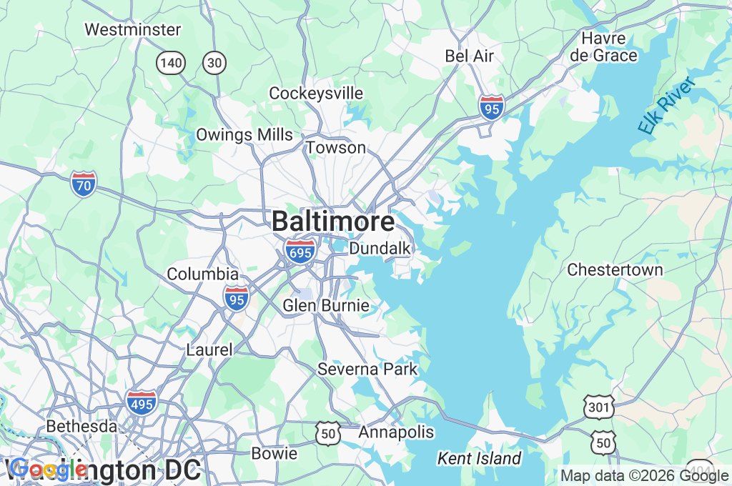 Canal de navegación de Baltimore Area Map