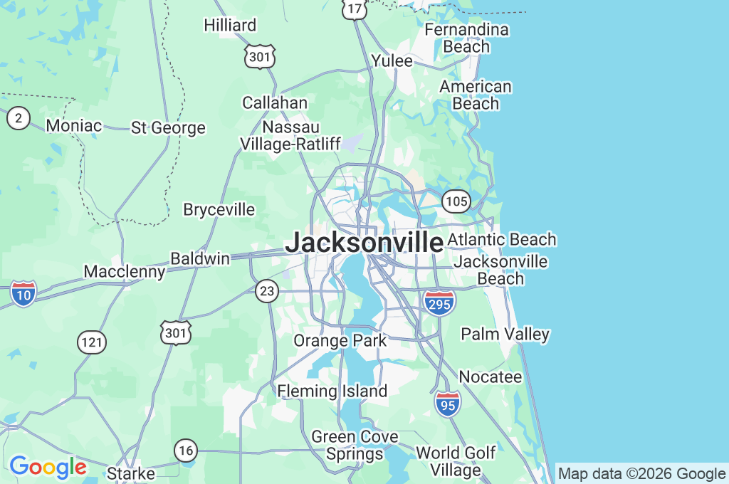 Jacksonville Area Map Jacksonville Area Map