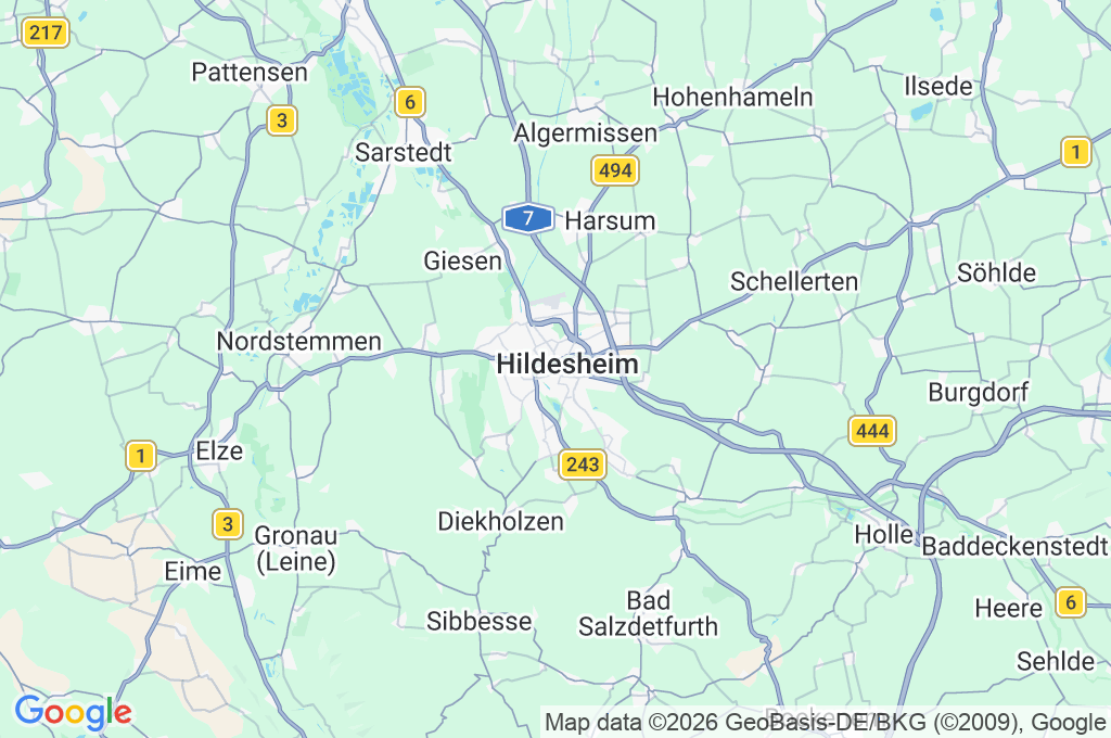 Hildesheim Area Map Hildesheim Area Map