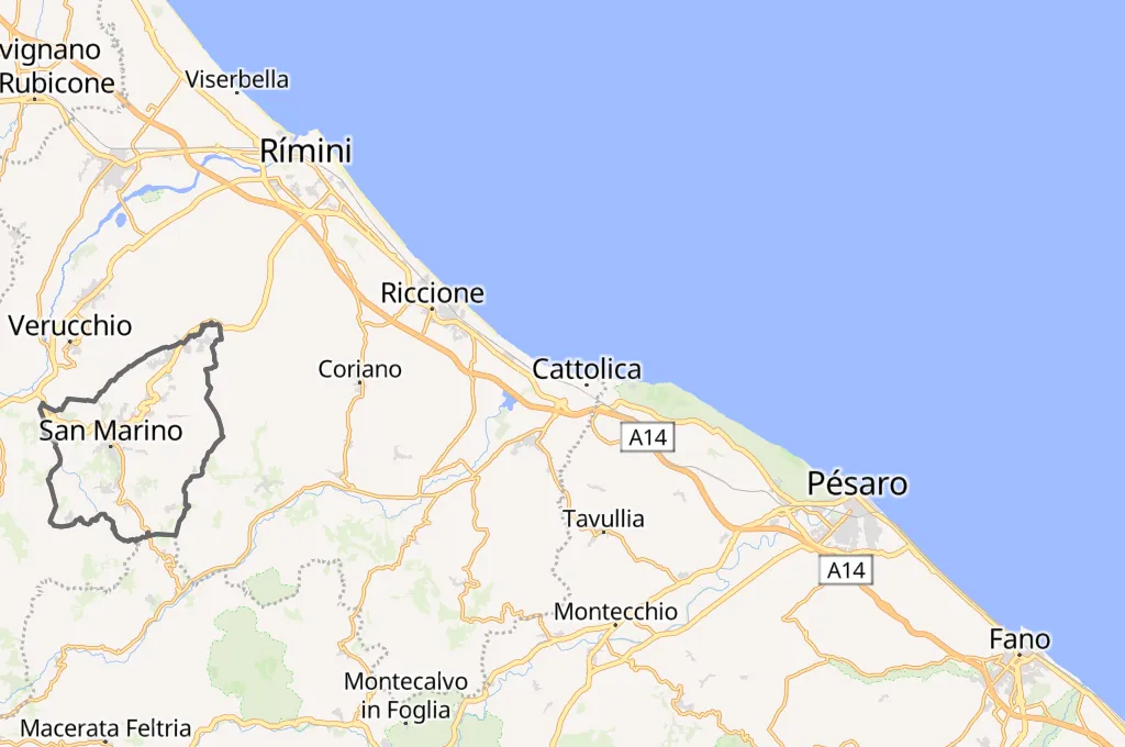 Cattolica Area Map Cattolica Area Map