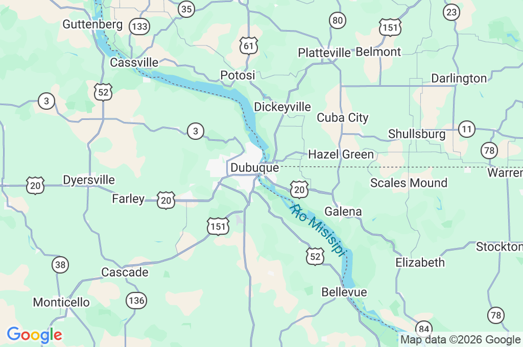 East Dubuque Area Map