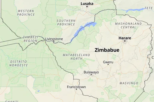 Map of Provincia de Matabeleland Norte