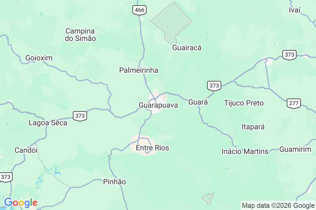 Guarapuava Area Map Guarapuava Area Map