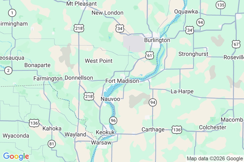 Fort Madison Area Map Fort Madison Area Map