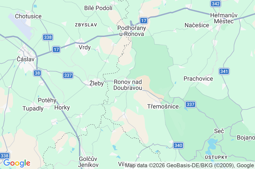 Ronov nad Doubravou Area Map