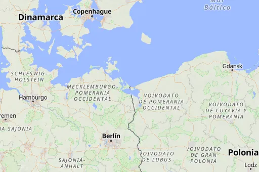 Map of Mecklemburgo-Pomerania Occidental