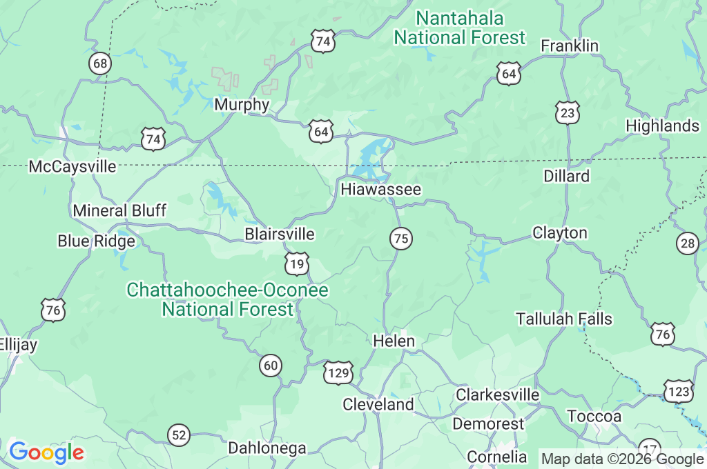 Brasstown Bald Area Map Brasstown Bald Area Map
