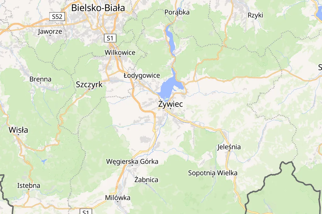 Żywiec Area Map Żywiec Area Map