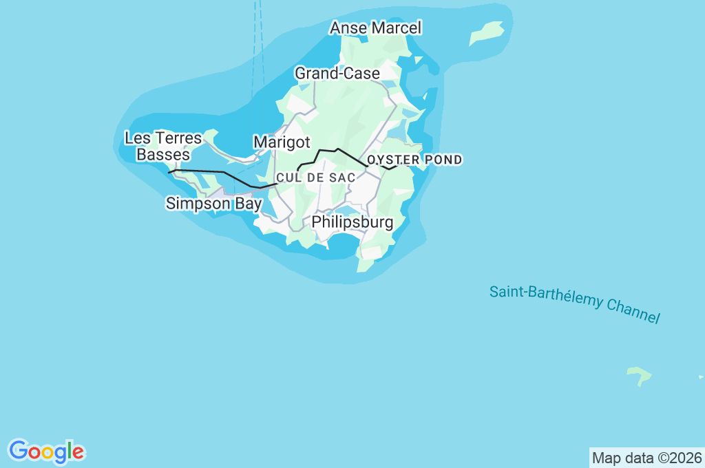 Paseo de Great Bay Beach Area Map