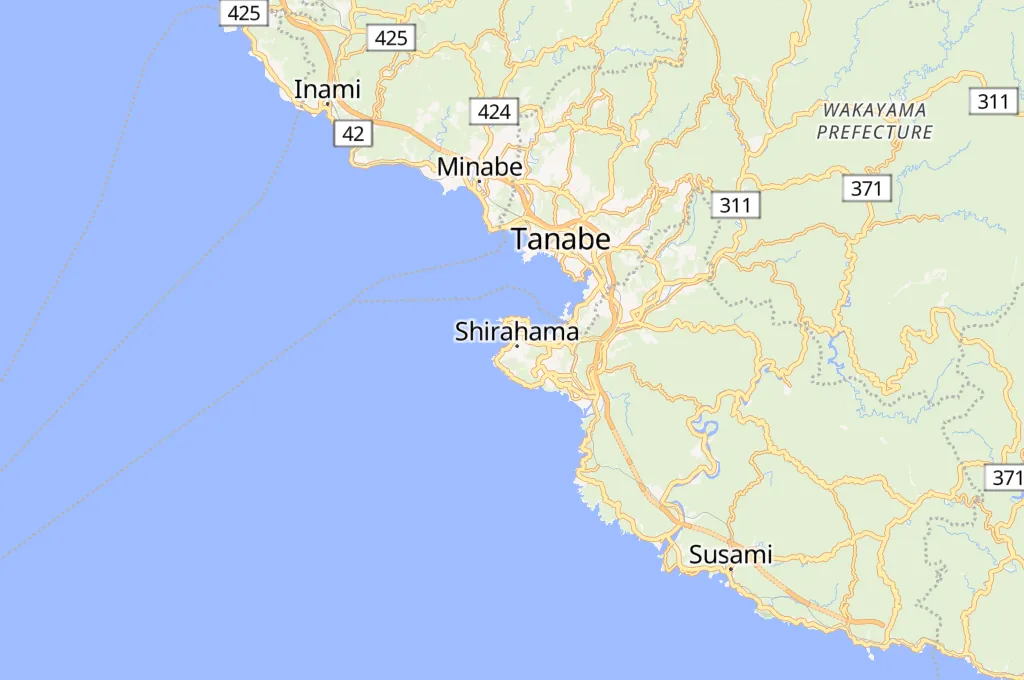 Playa de Shirarahama Area Map
