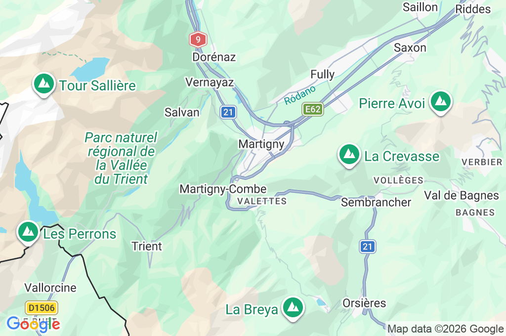 Martigny-Bourg Area Map
