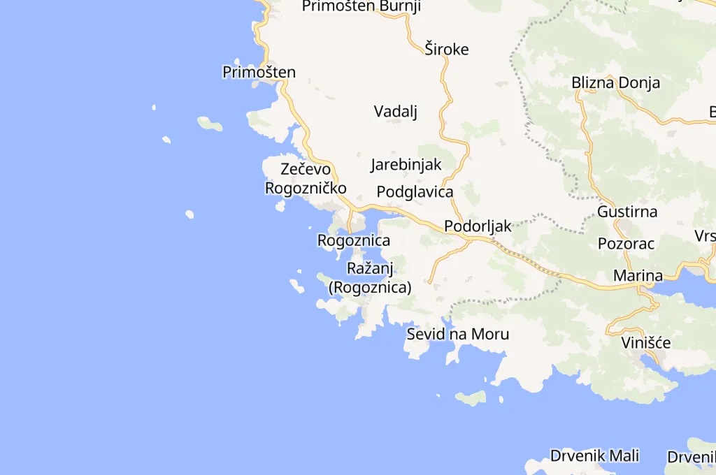 Rogoznica Area Map Rogoznica Area Map