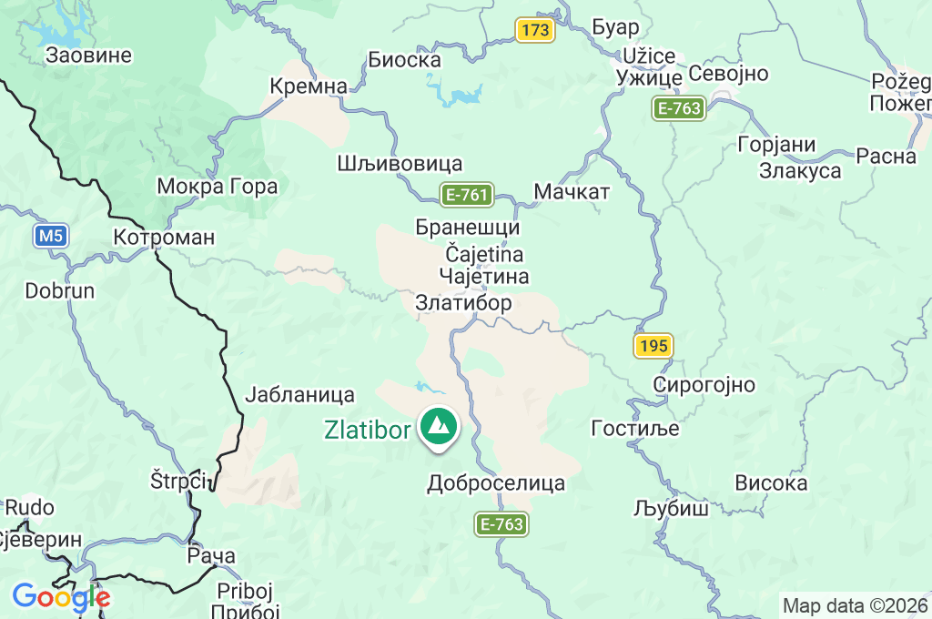 Zlatibor Area Map