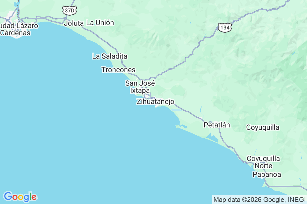 Bahía de Zihuatanejo Area Map