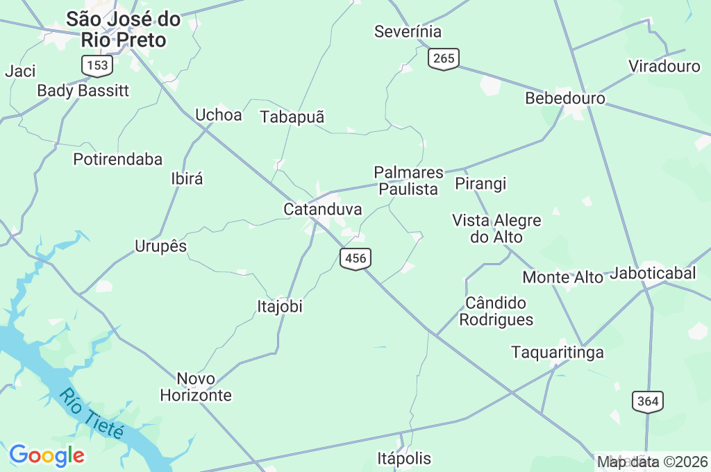 Pindorama Area Map Pindorama Area Map