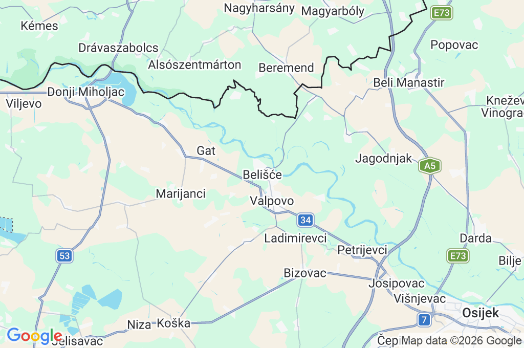 Belišće Area Map Belišće Area Map