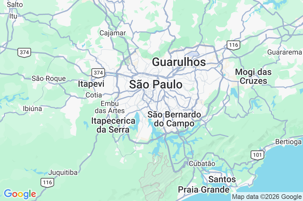 São Paulo Area Map São Paulo Area Map