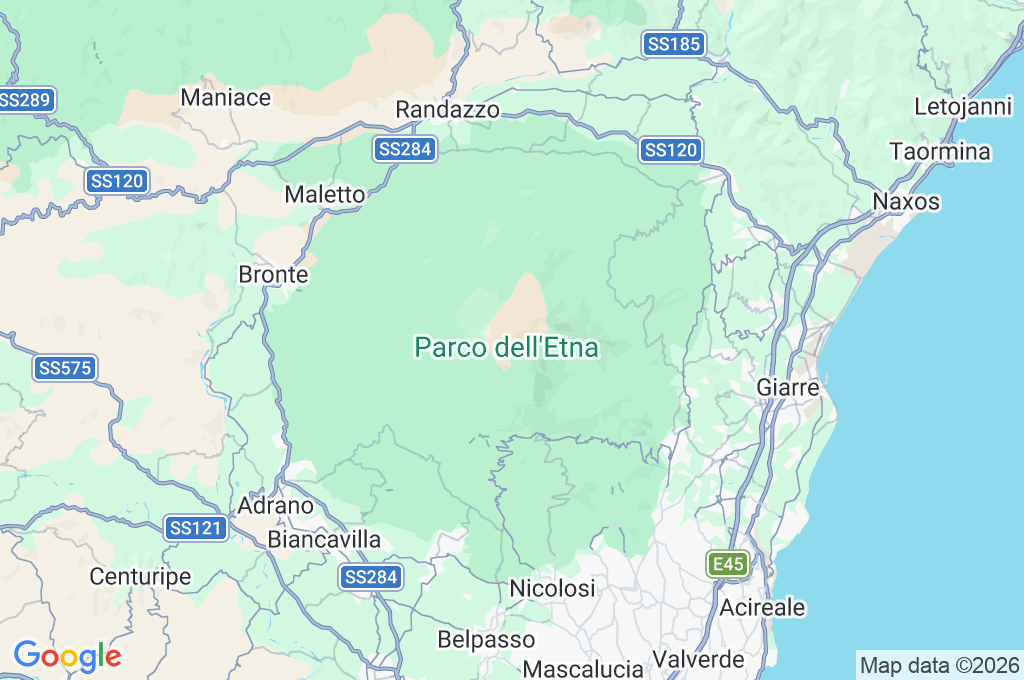 Monte Etna Area Map Monte Etna Area Map