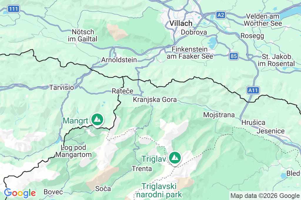 Kranjska Gora Area Map