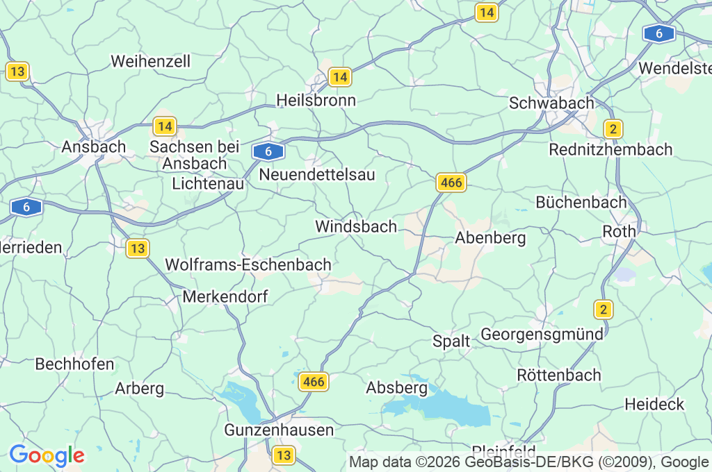 Windsbach Area Map Windsbach Area Map