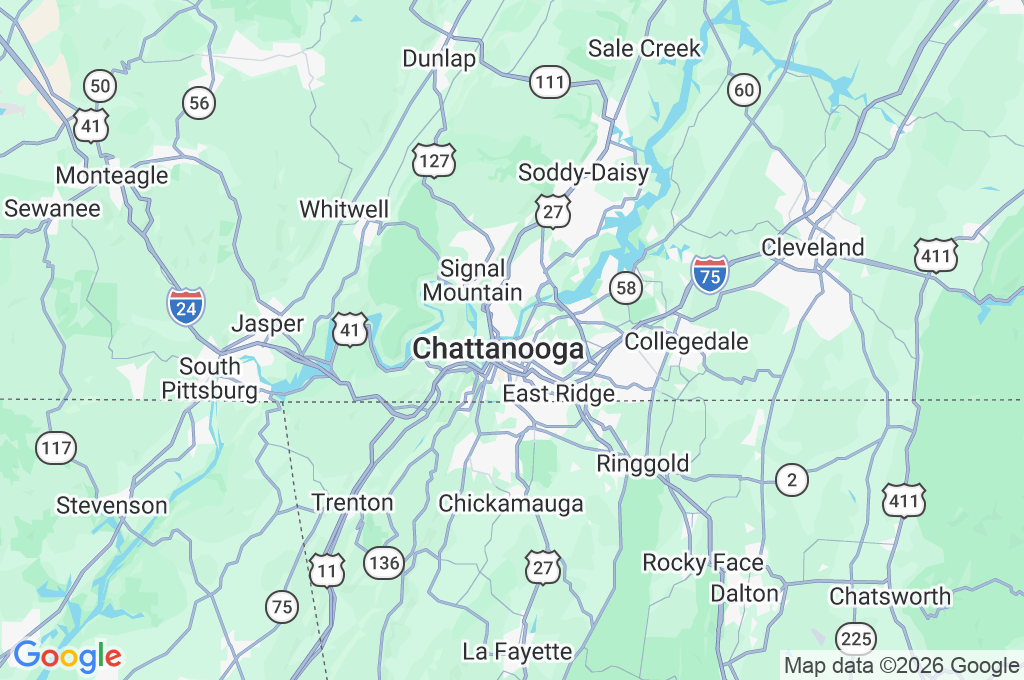Chattanooga Area Map Chattanooga Area Map