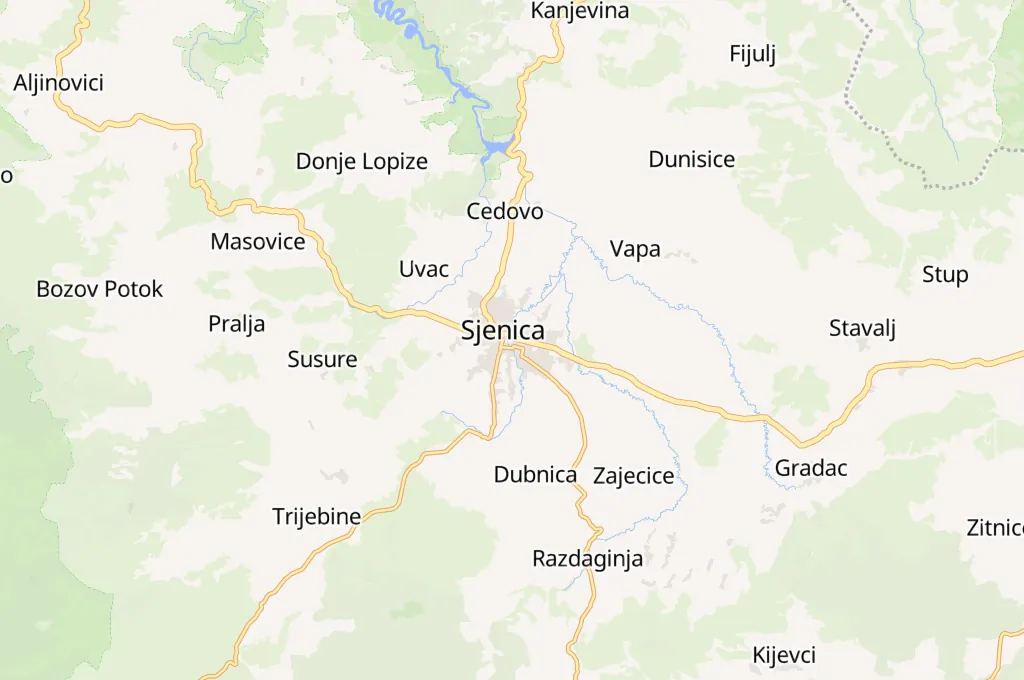 Sjenica Area Map