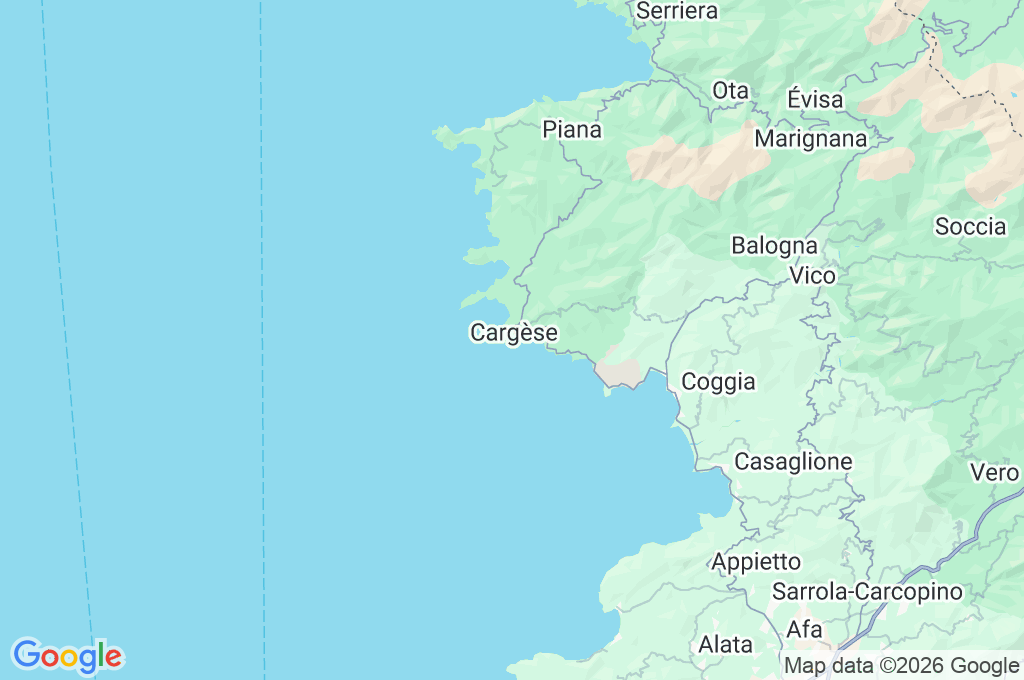 Cargèse Area Map