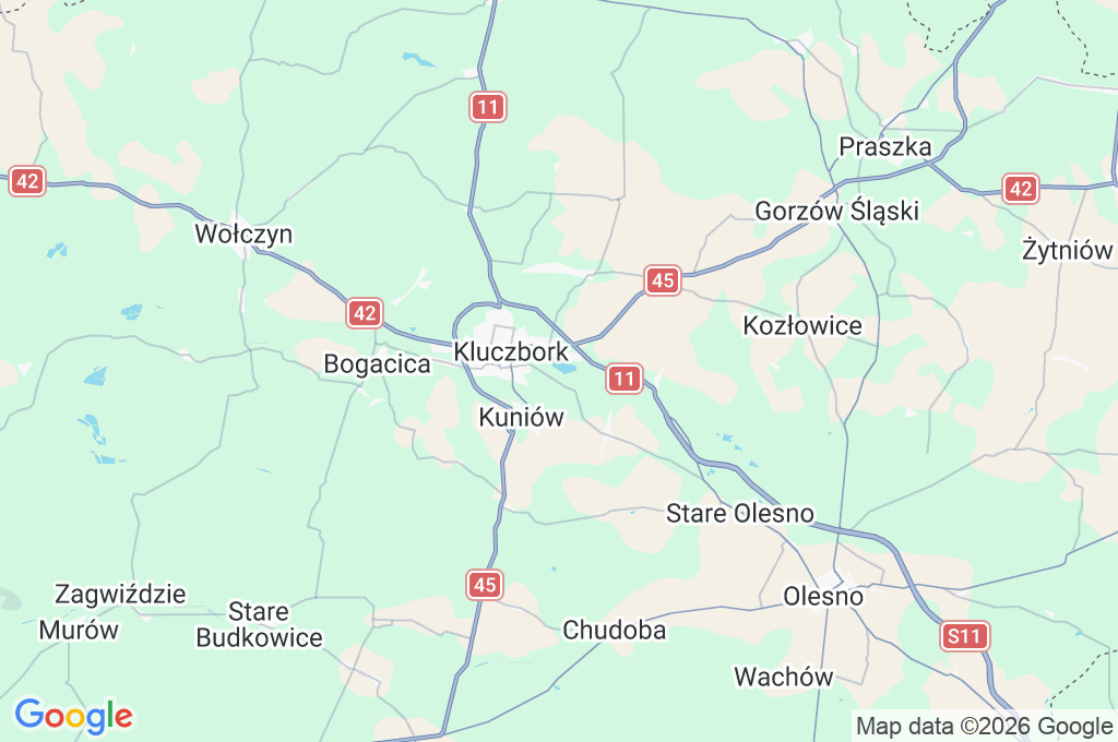 Kluczbork Area Map