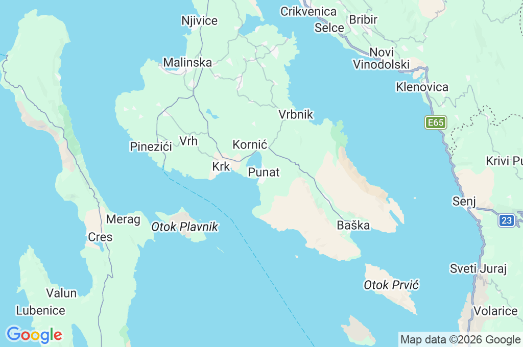 Punat Area Map