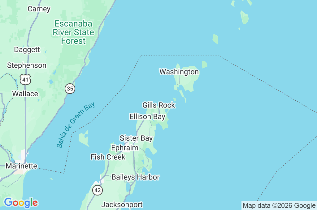Gills Rock Area Map