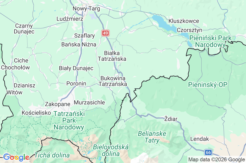 Jurgów Area Map Jurgów Area Map