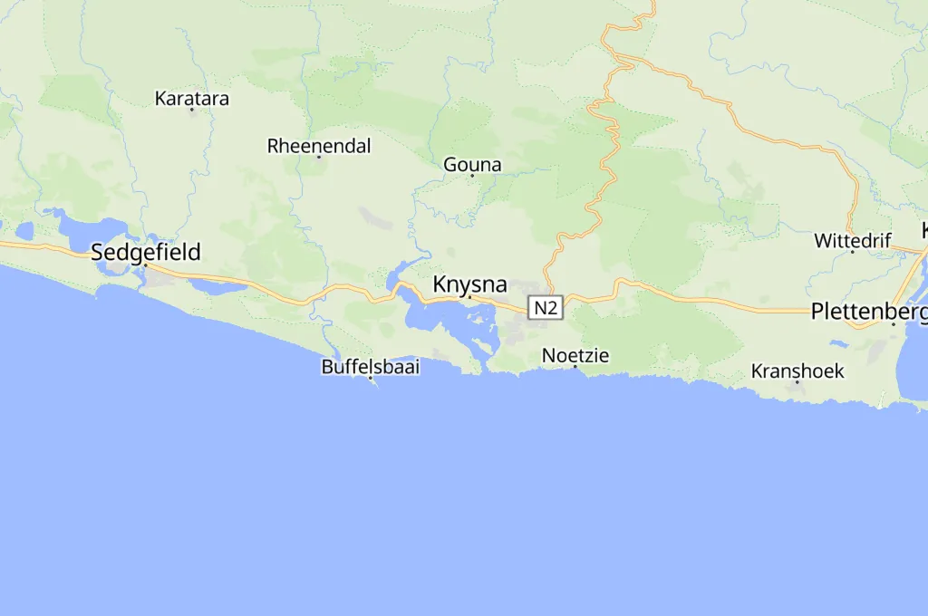 Club Náutico de Knysna Area Map Club Náutico de Knysna Area Map