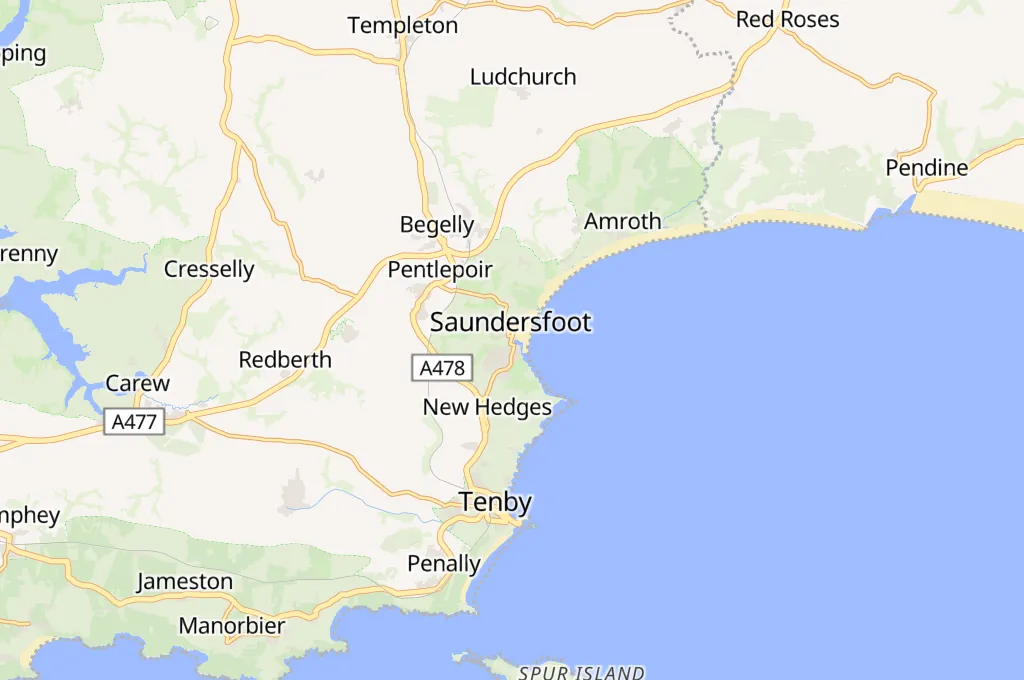 Saundersfoot Area Map Saundersfoot Area Map