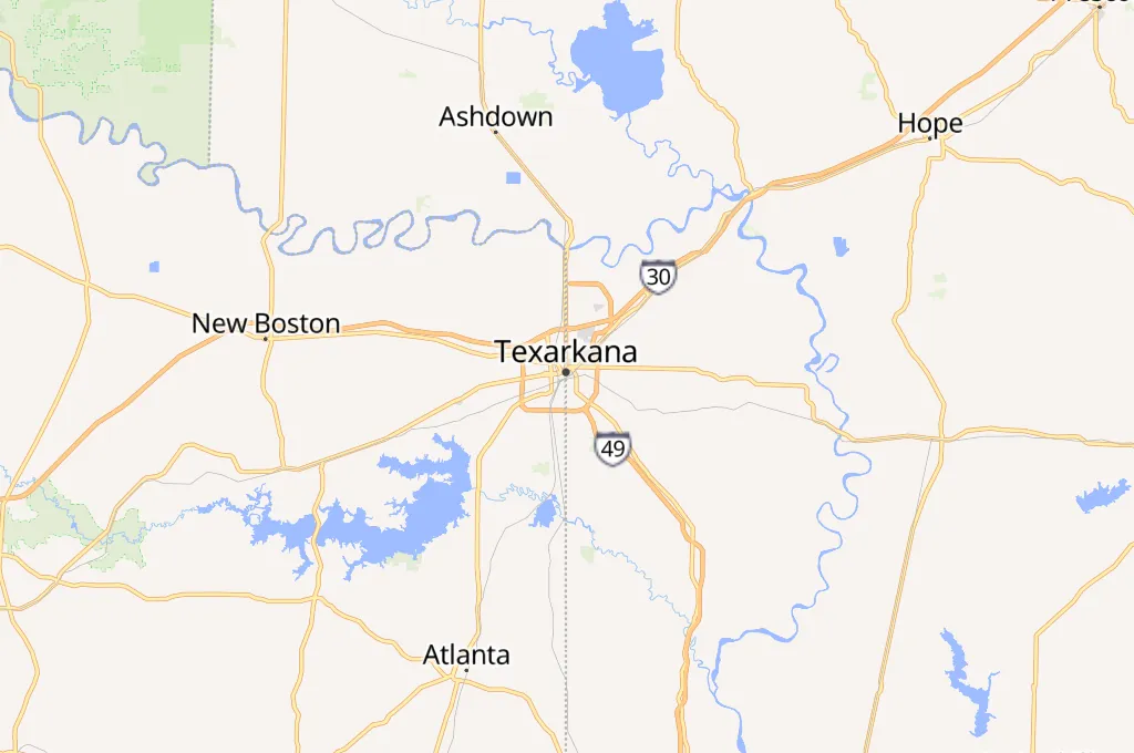 Texarkana Area Map Texarkana Area Map