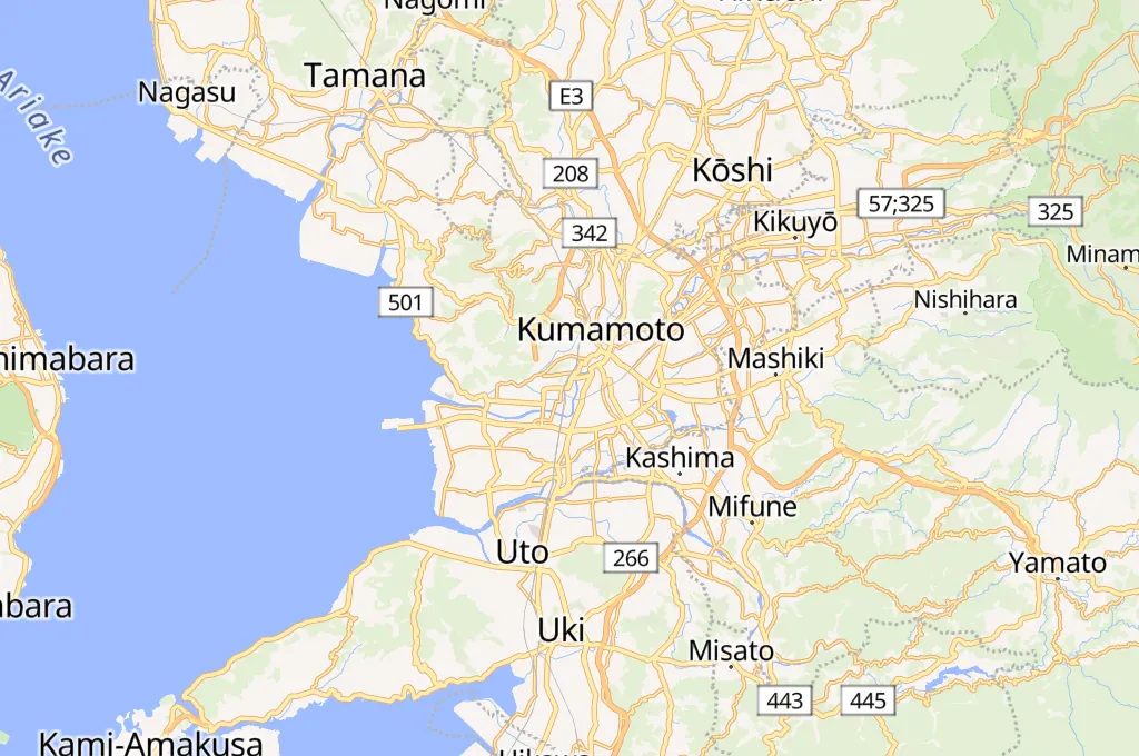 Estación de Kumamoto Area Map