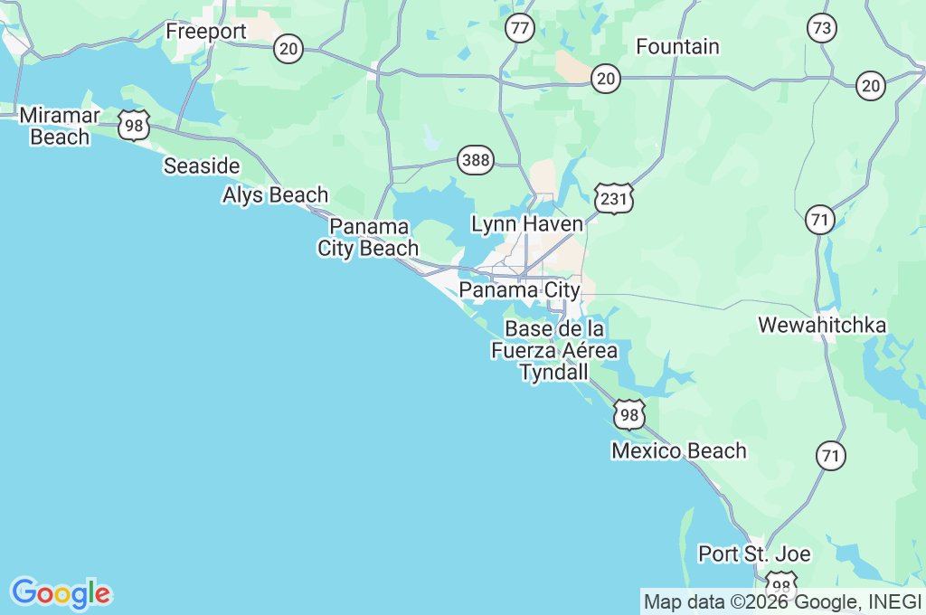Panama City Beach Area Map