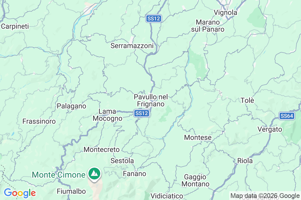 Pavullo nel Frignano Area Map