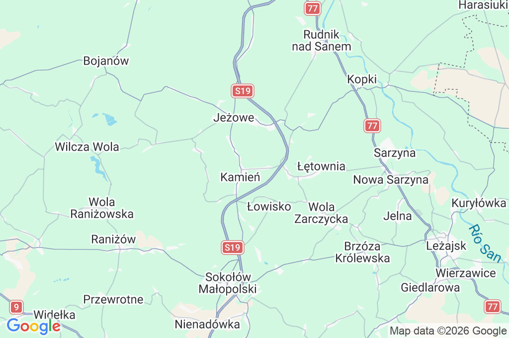 Nowy Kamień Area Map