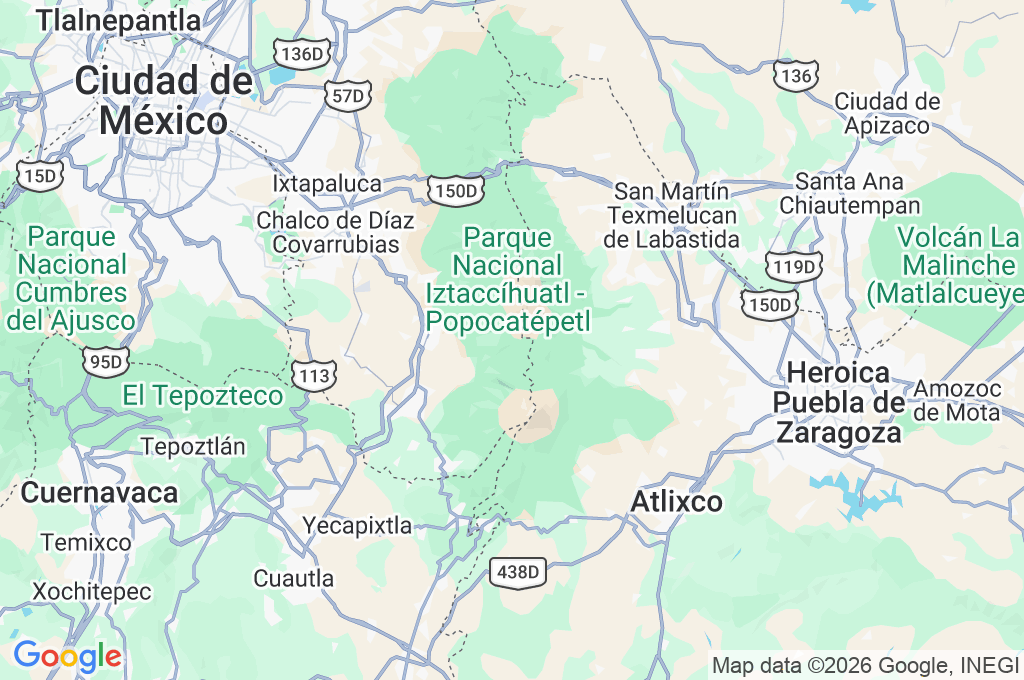 Altzomoni Area Map
