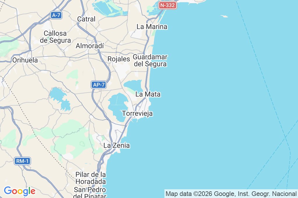 Playa de La Mata Area Map Playa de La Mata Area Map